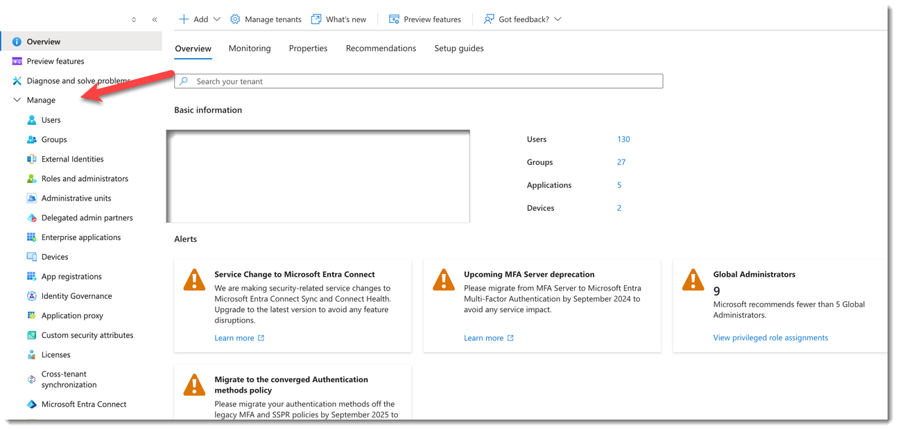 On the left menu manage properties.png