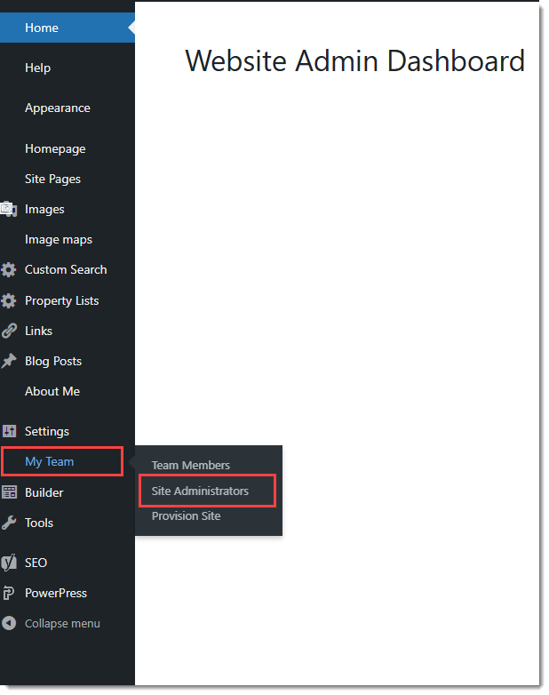 My Team Site Administrator New Dashboard.png
